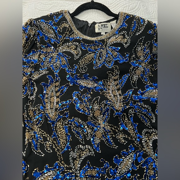 Vintage Silk Beaded Blouse by Nite Line | Size Medium - Picture 3 of 12